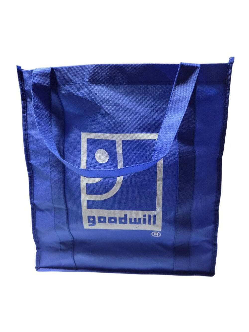 Goodwill Blue Reusable Tote Bag Shopping Handles Eco Friendly Non Woven Material